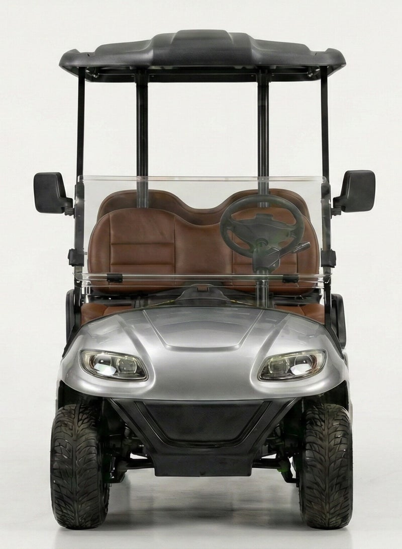 EPIC 2-Seater Non-Lifted Electric Golf Cart with Lithium Battery 105Ah & Standard Tires | LSEV (Silver) - Image 2